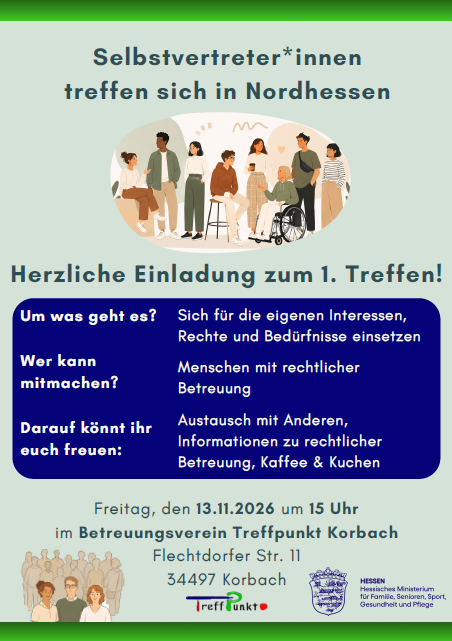 Einladung Selbstvertreter-innen Treffen Korbach 13.11.26