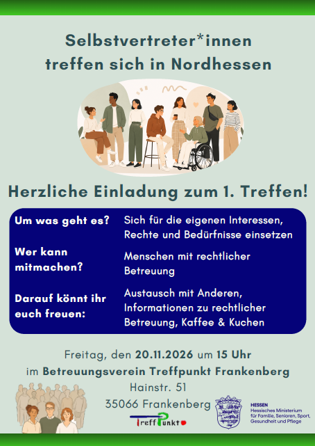 Einladung Selbstvertreter-innen Treffen Frankenberg 20.11.26